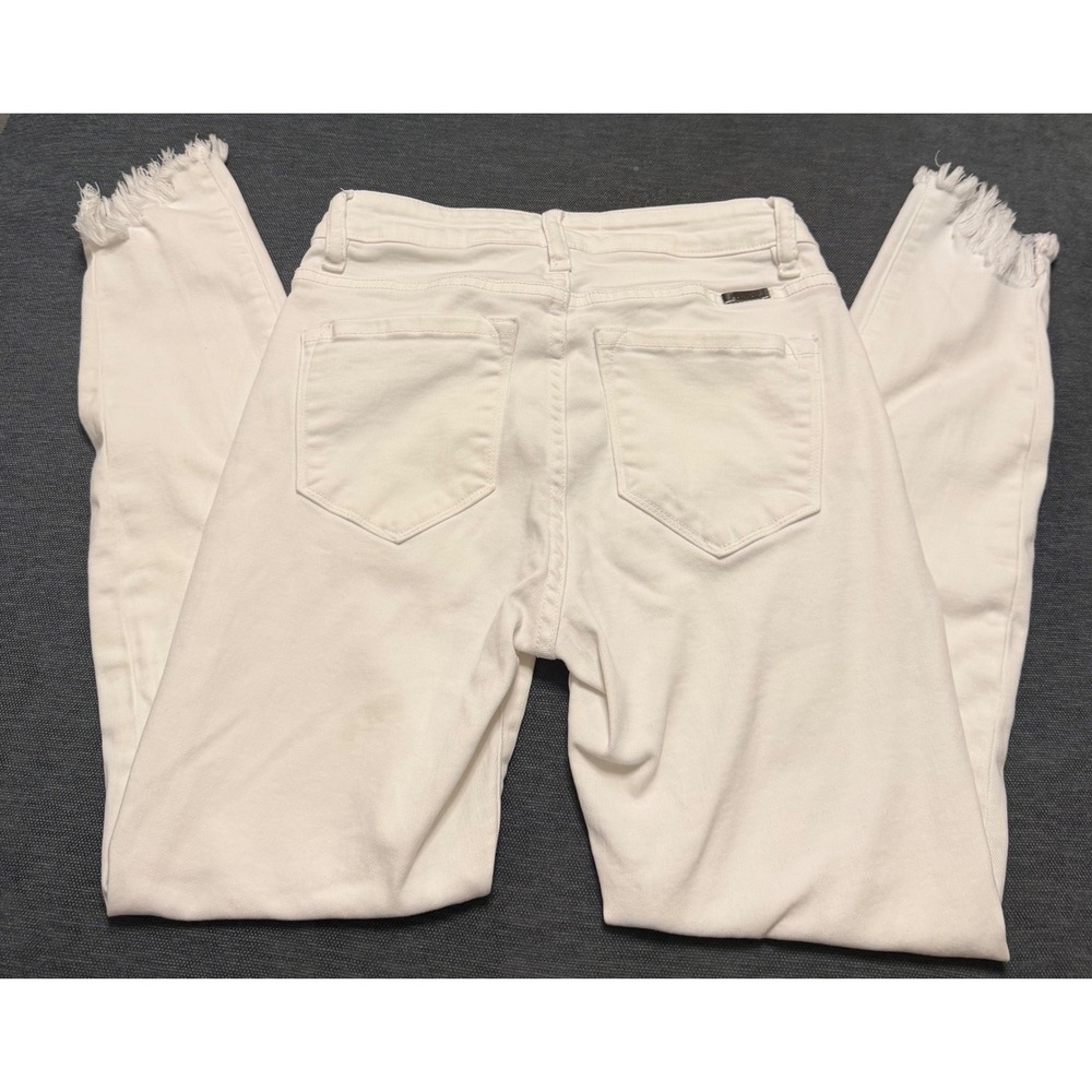 KanCan White High Rise Skinny Jeans Frayed Hem KC7267WT Size 3/25 - Picture 4 of 6